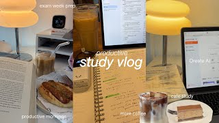 Productive Study Vlog 🍵 lots of studying, cafe study, cramming exam week, 4:30am study motivation