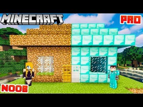 POŁOWA DOMU PRO VS POŁOWA DOMU NOOB W MINECRAFT! Wojan vs Kati