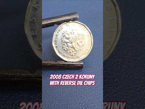 2008 Czech 2 Koruny with Reverse Die Chips #shorts #errorcoins #errorcoin
