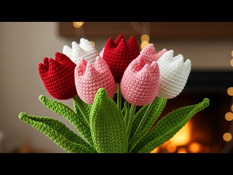 Crochet Tulips to Sell on Valentine's Day | Easy and Pretty Tutorial