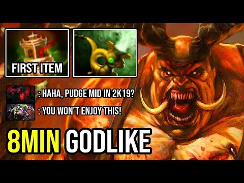 PUDGE MID IS BACK!!! 8Min Godlike 19Min GG Marvelous 99% Predict Hook Deleted SF with Zero Death