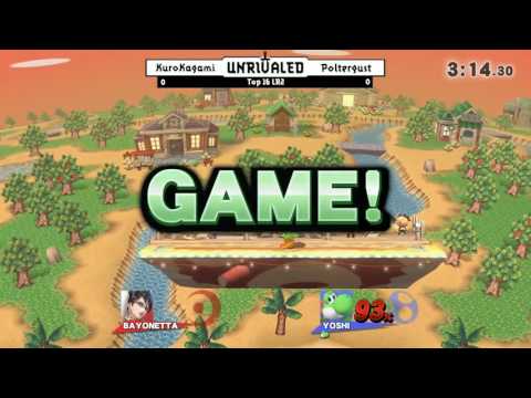 Unrivaled 3 WiiU - Poltergust (Yoshi) vs KuroKagami (Bayonetta) - Top 16 Losers R2