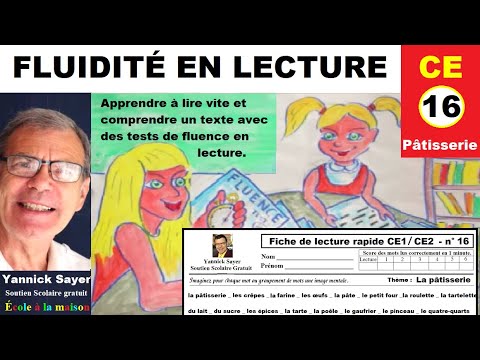 Évaluation de fluidité en lecture ce1 – ce2 + fiche : La pâtisserie # 16