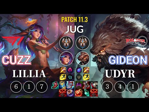 T1 Cuzz Lillia vs KT GIDEON Udyr Jungle - KR Patch 11.3