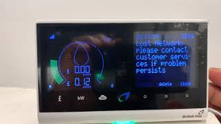 British Gas smart meter reader displaying red🔺 triangle sigh warning