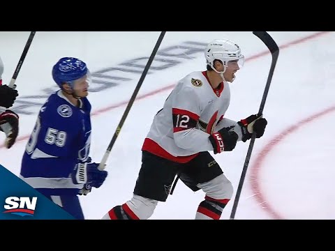 Senators' Shane Pinto Buries Rebound For Late Go-Ahead Goal vs. Lightning
