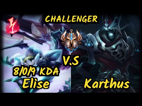 Cinkrof (ELISE) vs KARTHUS - 8/0/9 KDA JUNGLE CHALLENGER GAMEPLAY - EUW