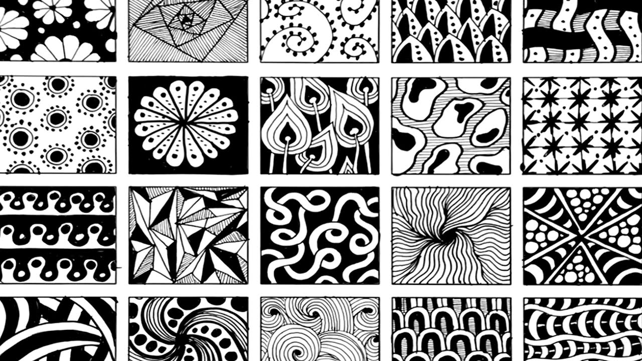 20 easy zentangle patterns for beginners || 20 zentangle patterns step by step