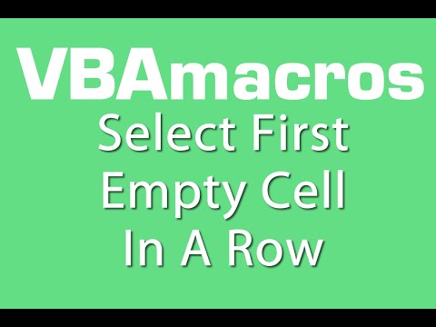 Select First Empty Cell In A Row - VBA Macros - Tutorial - MS Excel 2007