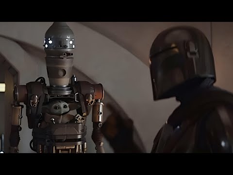 Grogu in IG-12 Annoying Mando l The Mandalorian Season 3 Episode 7 “The Spies”