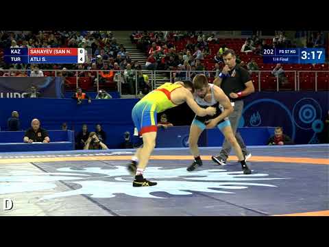 1/4 FS - 57 kg: N. SANAYEV (SAN (KAZ) v. S. ATLI (TUR)