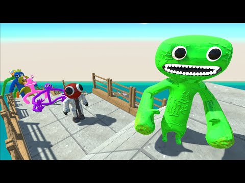 Jumbo Josh Death Fall VS Rainbow Friends - Animal Revolt Battle Simulator