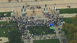 'No Trump No Troops' protest at Minnesota State Capitol in St. Paul [RAW AERIAL FOOTAGE]