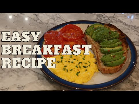 Scrambled Eggs with Avocado Toast and Fried Tomato - Easy Breakfast Recipe | Cooking with Maria