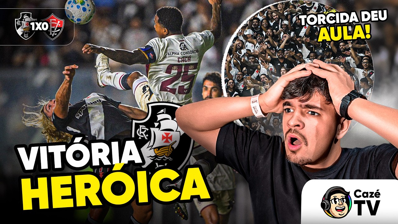 SÃO JANUÁRIO PEGOU FOGO! VASCO VENCE O VITÓRIA COM 1 A MENOS NA COPA DO BRASIL | CAZÉTV NO ESTÁDIO