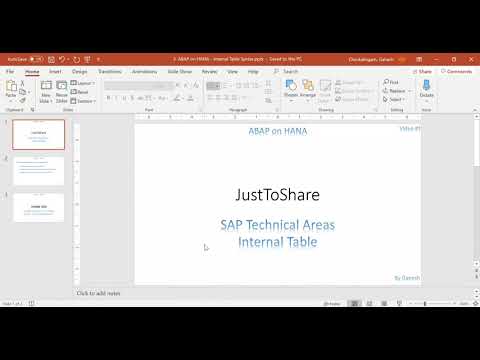 Video 3 - ABAP on HANA - Properties of Internal Table