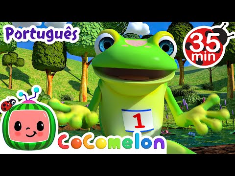 Capa de Cocomelon em Português | Os cinco sapinhos | Compilação de Desenhos Animados e Músicas Infantis