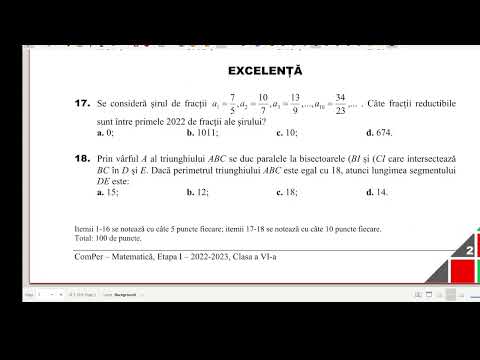 Concursul Comper 2023 - Clasa a VI-a, Etapa I, Ianuarie 2023, Secțiunea Excelență