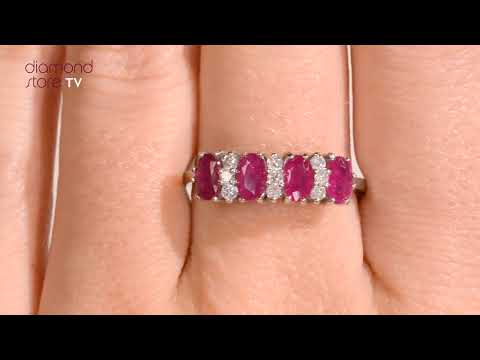 A3053 - 1.12ct Ruby & Diamond (0.14ct) 9K White Gold