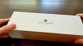 Unboxing and Writing Sample - Diplomat Nexus Demo Blue Fountain Pen with Medium Nib