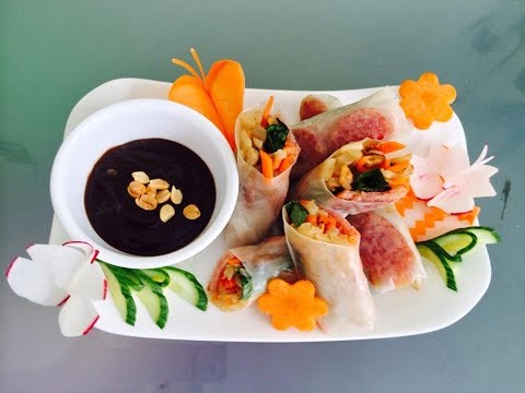 Bò biá | Vietnamese summer rolls with Chinese sausage