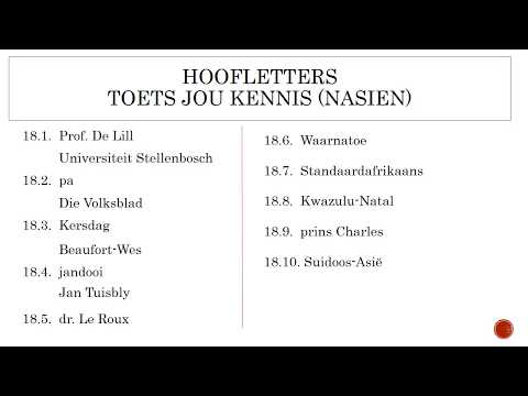 AFRIKAANS GRAAD 9: 28 April 2020 - periode 1 (2891)