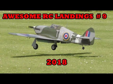 "AWESOME RC LANDINGS" - WW2 FIGHTERS LANDING COMPILATION # 9 - 2018