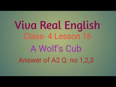 Viva Real English || Lesson- 16 || A Wolf's Cub || Answer of A2 Q. no 1,2,3