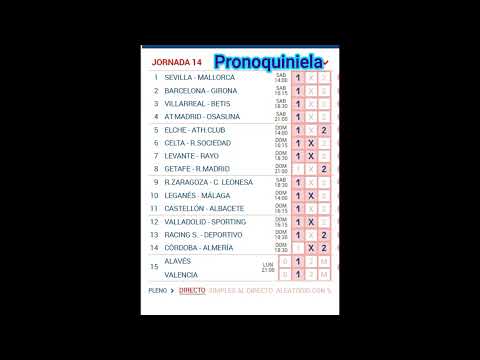 PRONOSTICO QUINIELA jornada14,liga española,liga hypermotion ! #quiniela, #laliga, #futbol,