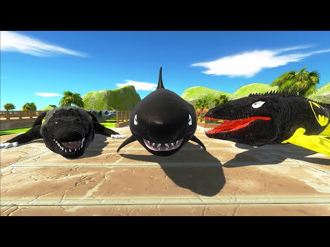 FPS AVATAR DEATH RUN vs BATMAN MEGALODON TEAM FPS PERSPECTIVE - Animal Revolt Battle Simulator