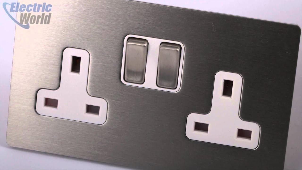 Brushed metal switches and sockets