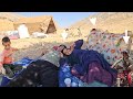 Spending A Difficult And Challenging Day In A Nomadic Family After Migration