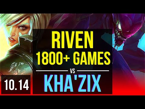 RIVEN vs KHA'ZIX (TOP) | 1.4M mastery points, 1800+ games, 3 early solo kills | KR Diamond | v10.14