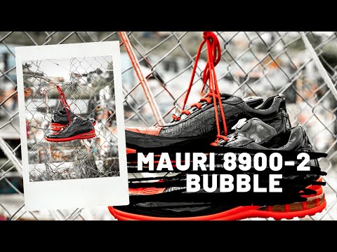 Mauri 8900-2 Bubble Crocodile & Patent Leather Sneakers Black/Red