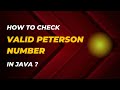 How To Check Valid Peterson Number In Java Coding Skills