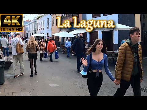 TENERIFE | La Laguna Downtown [Many people at Christmas 👀 - Dec 2021] | Walking Tour [4K]