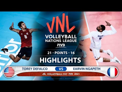 Usa vs France | VNL 2021 | Highlights | Torey Defalco vs Earvin Ngapeth