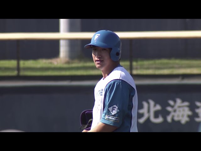 【ファーム】4打数4安打!! ファイターズ・有薗直輝 右中間へのタイムリー2ベースで10得点目!! 2025年4月30日 北海道日本ハムファイターズ 対 東北楽天ゴールデンイーグルス