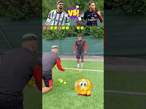 Neymar vs Vlahovic  : Touch the Tennis Ball Challenge 🤯😨 #shorts #neymar