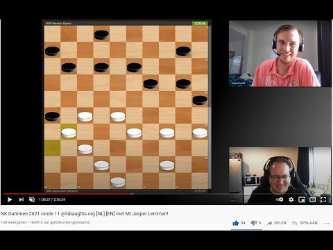 NK Dammen 2021 ronde 11 @lidraughts.org [NL] [EN] met MI Jasper Lemmen!