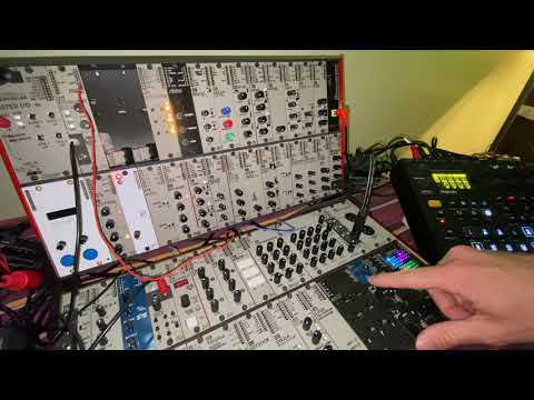 AE Modular snare synthesis using the Wonkystuff mco-1