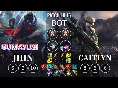 T1 Gumayusi Jhin vs Caitlyn Bot - KR Patch 10.15