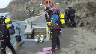 preview picture of video 'Beth not looking forward to a cold scuba dive at Stoney Cove'