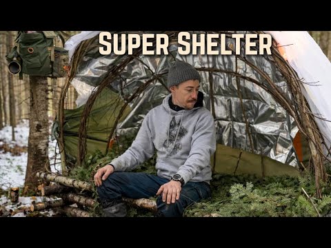 Solo-Winter-Bushcraft – Bau einer minimalistischen Unterkunft über Nacht