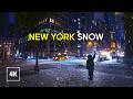 New York Snow Night Walk ️ Manhattan Snowfall Wintry NYC