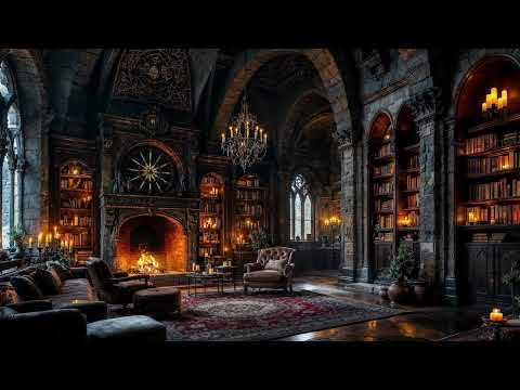 👑  Castle of Whispers | Ancient Fireplace Ambience & Soft Snowfall for Sleep & Deep Relaxation 🔥