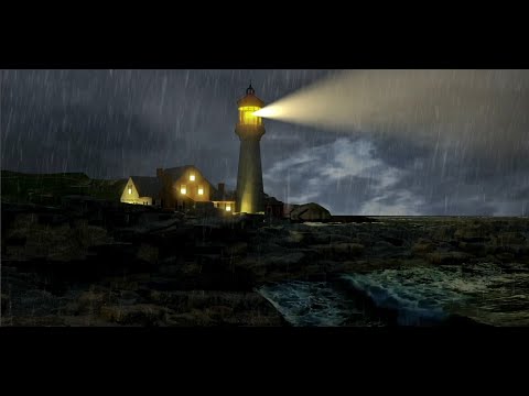🎧 Thunderstorm At Sea Sounds and Lighthouse - Stormy Sea Ambience, Wave Sounds 10 hours