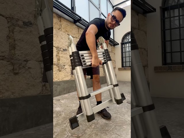 Vídeo relacionado con STANEW Escalera Telescópica de 3.2m de Aluminio, Plegable, Reposabrazos Extraíble, Multifunción Portátil Plegable Extensible, Carga Máxima de 150 kg