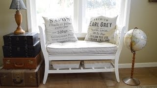 How To Make A DIY Salvaged Chair French Bench - AnOregonCottage.com