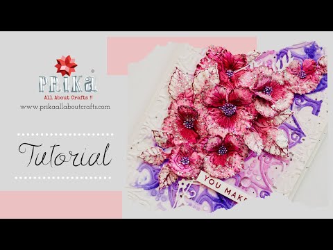 #91 Monochrome 3D Floral Card  by Prika